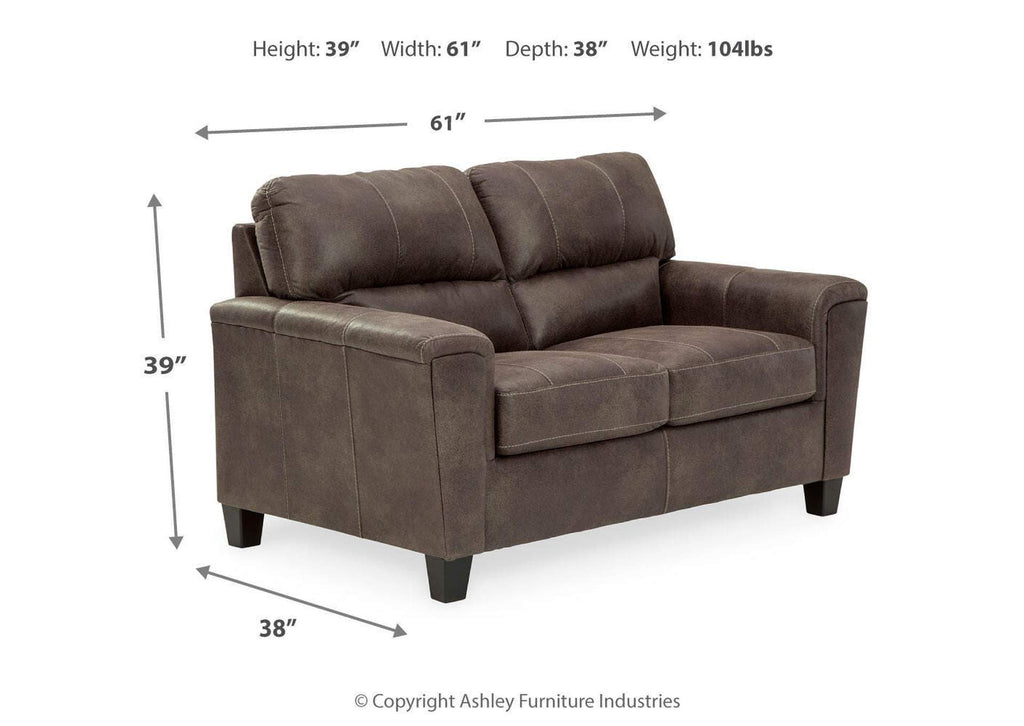 Navi Loveseat dimensions