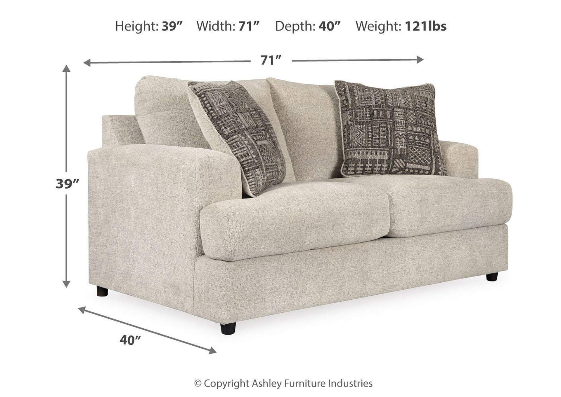 Soletren Sofa, Loveseat and Chair dimensions