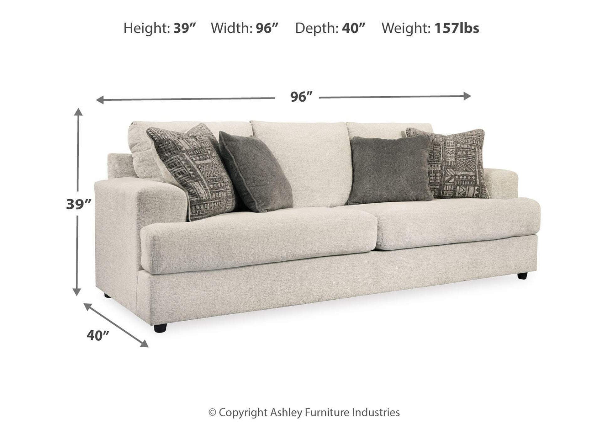 Soletren Sofa, Loveseat and Chair dimensions