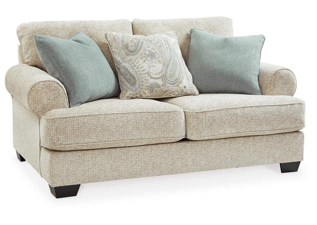 Monaghan Sofa, Loveseat, Chair and Ottoman angled view