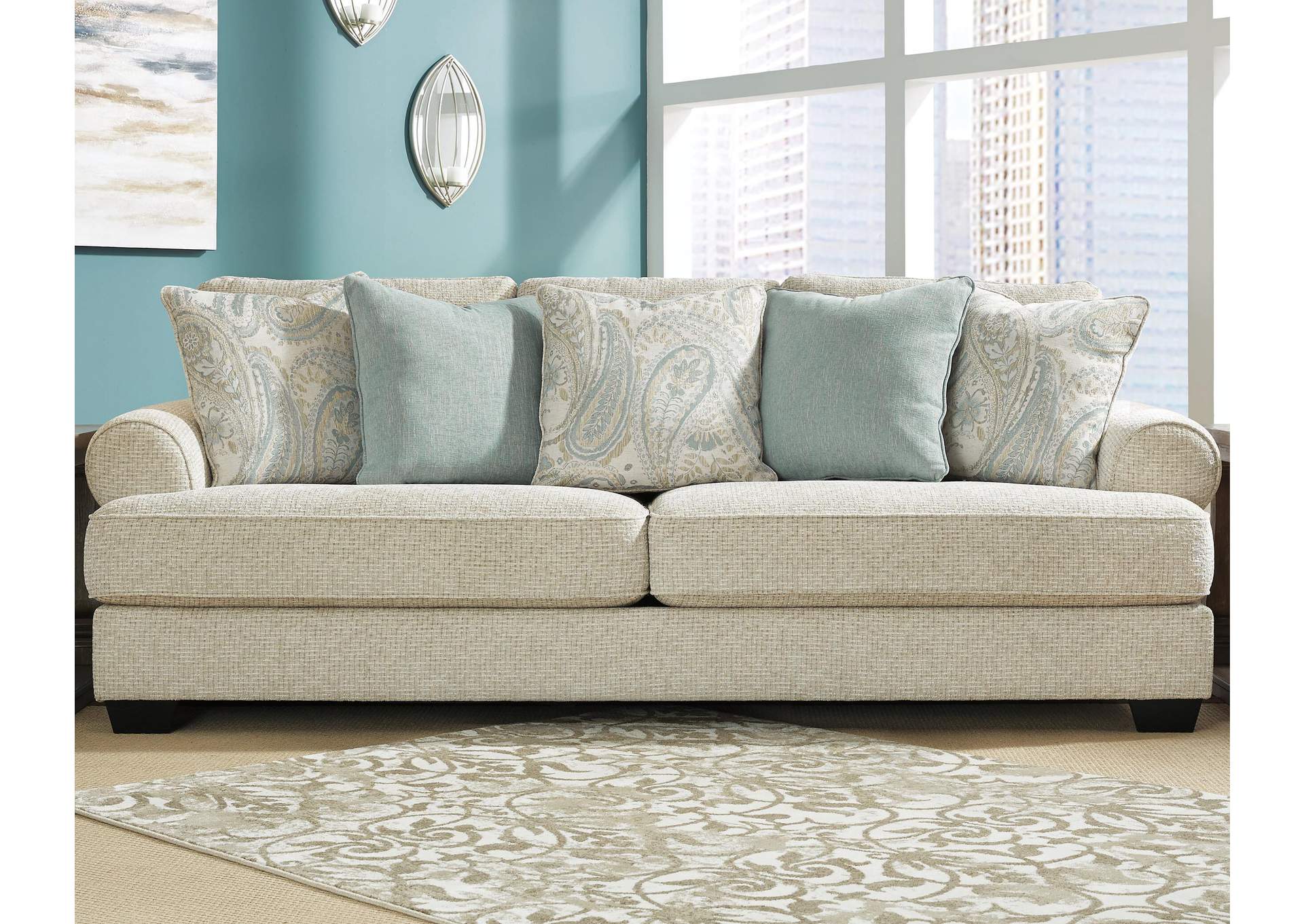 Monaghan Sofa and Loveseat room view