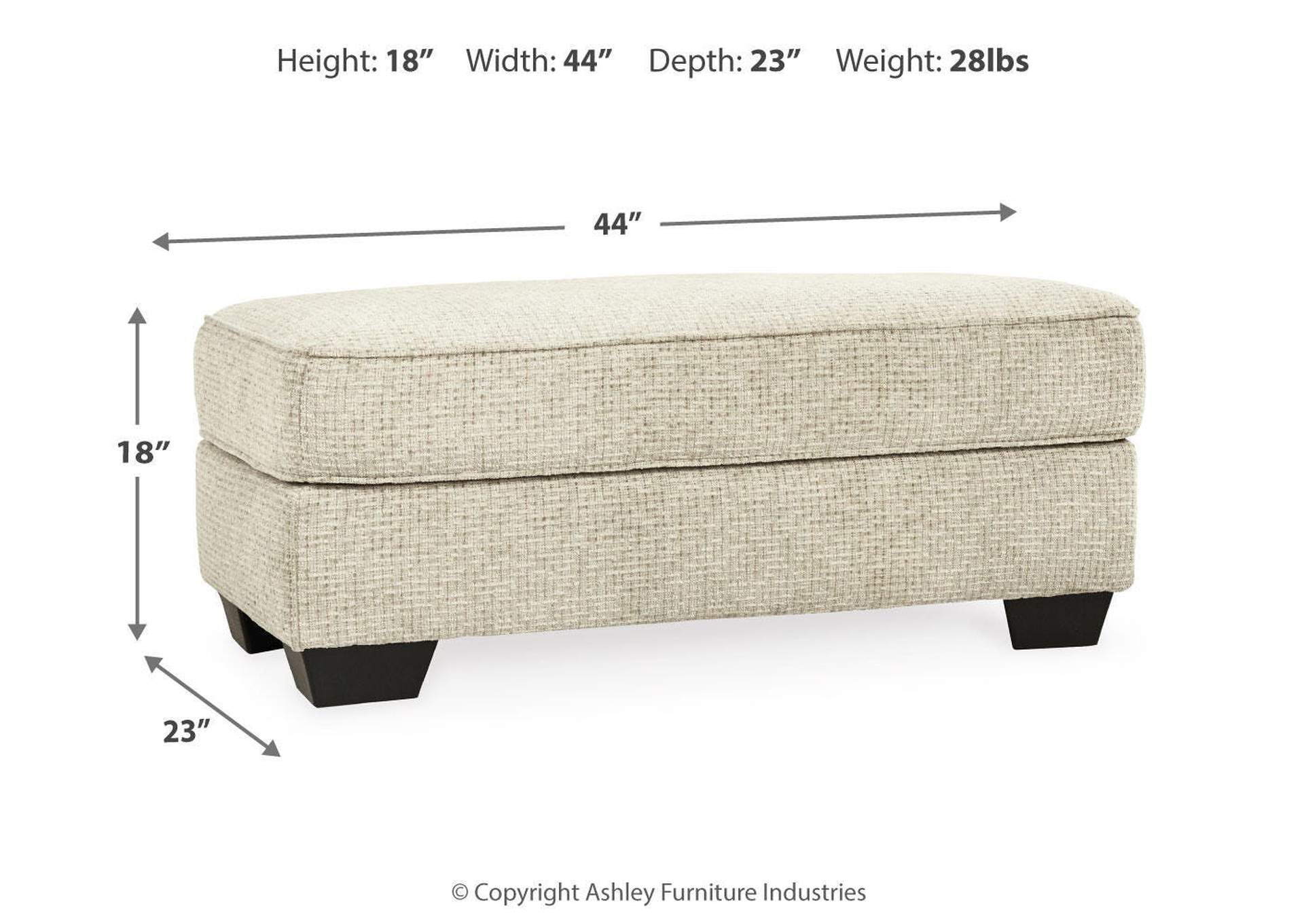 Monaghan Ottoman dimensions