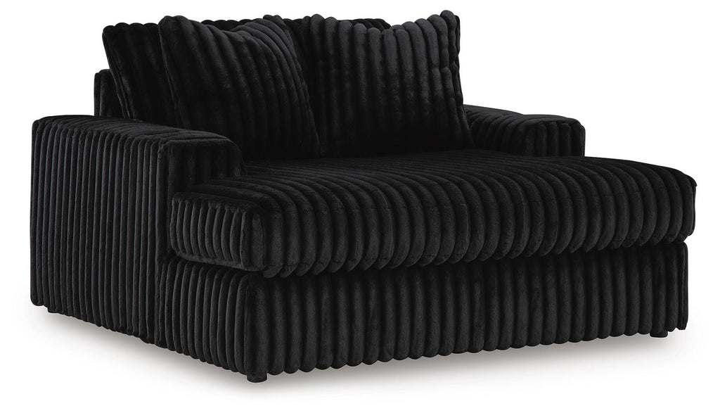Midnight-Madness Oversized Chaise in Onyx, angle view