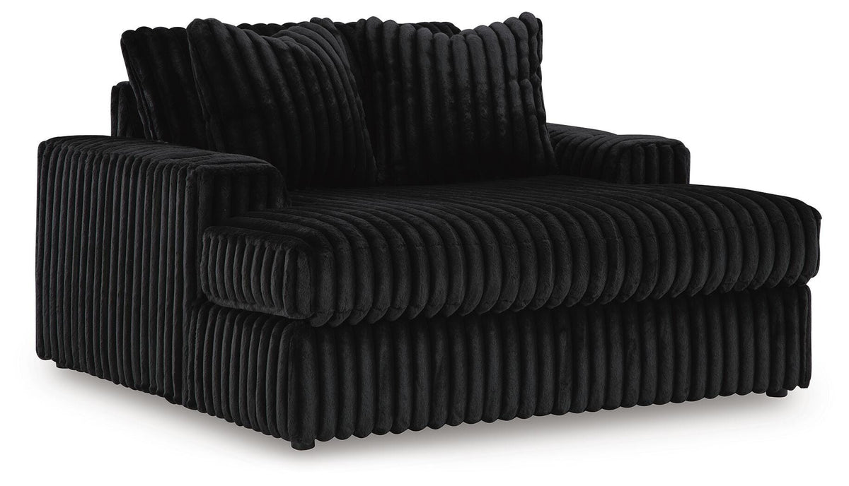 Midnight-Madness Oversized Chaise in Onyx, angle view