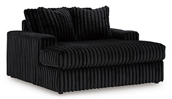 Midnight-Madness Oversized Chaise in Onyx, angle view