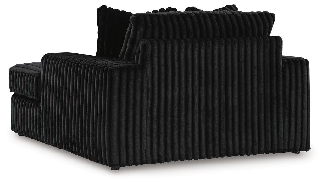 Midnight-Madness Oversized Chaise in Onyx, back view