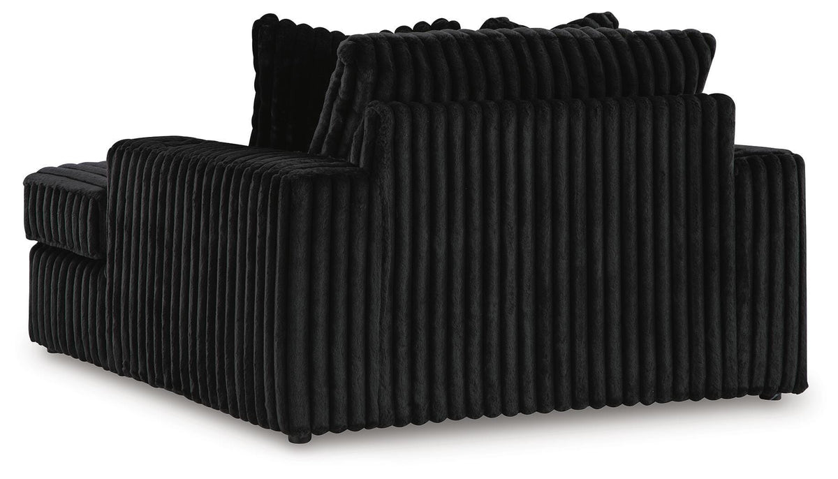Midnight-Madness Oversized Chaise in Onyx, back view