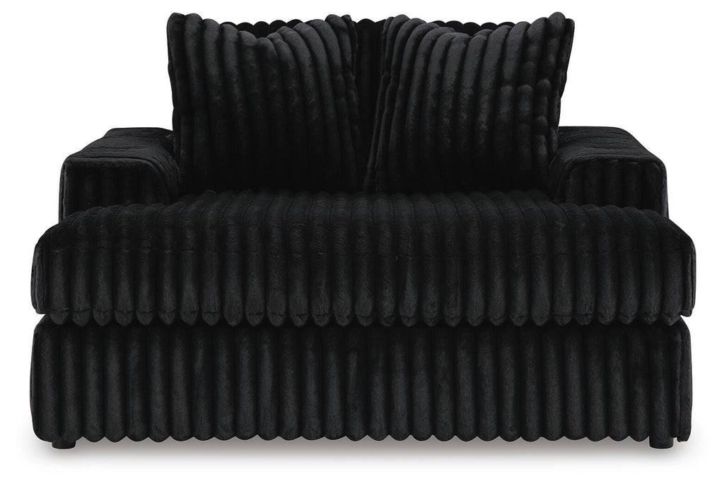 Midnight-Madness Oversized Chaise in Onyx, front view