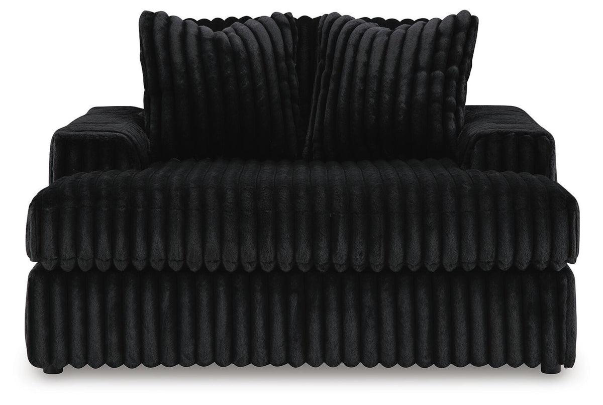 Midnight-Madness Oversized Chaise in Onyx, front view