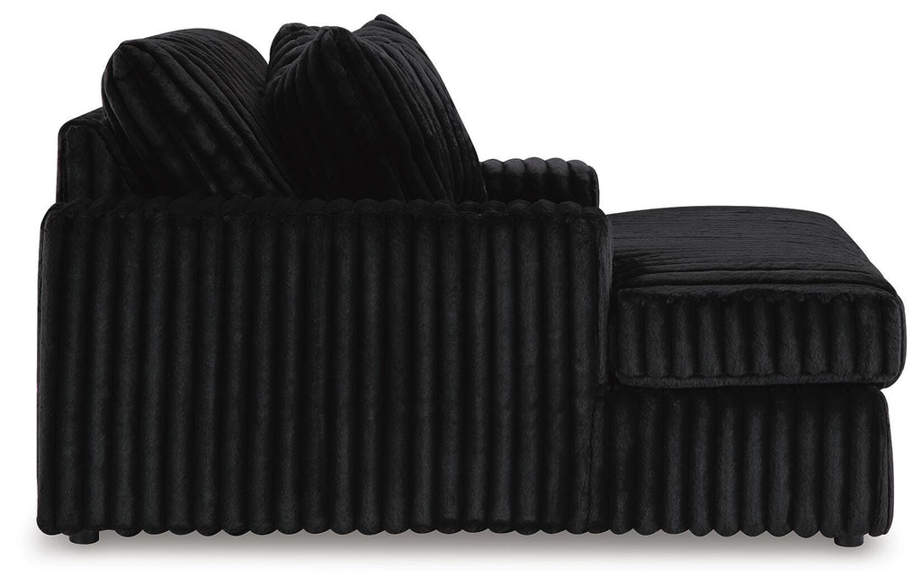 Midnight-Madness Oversized Chaise in Onyx, side view