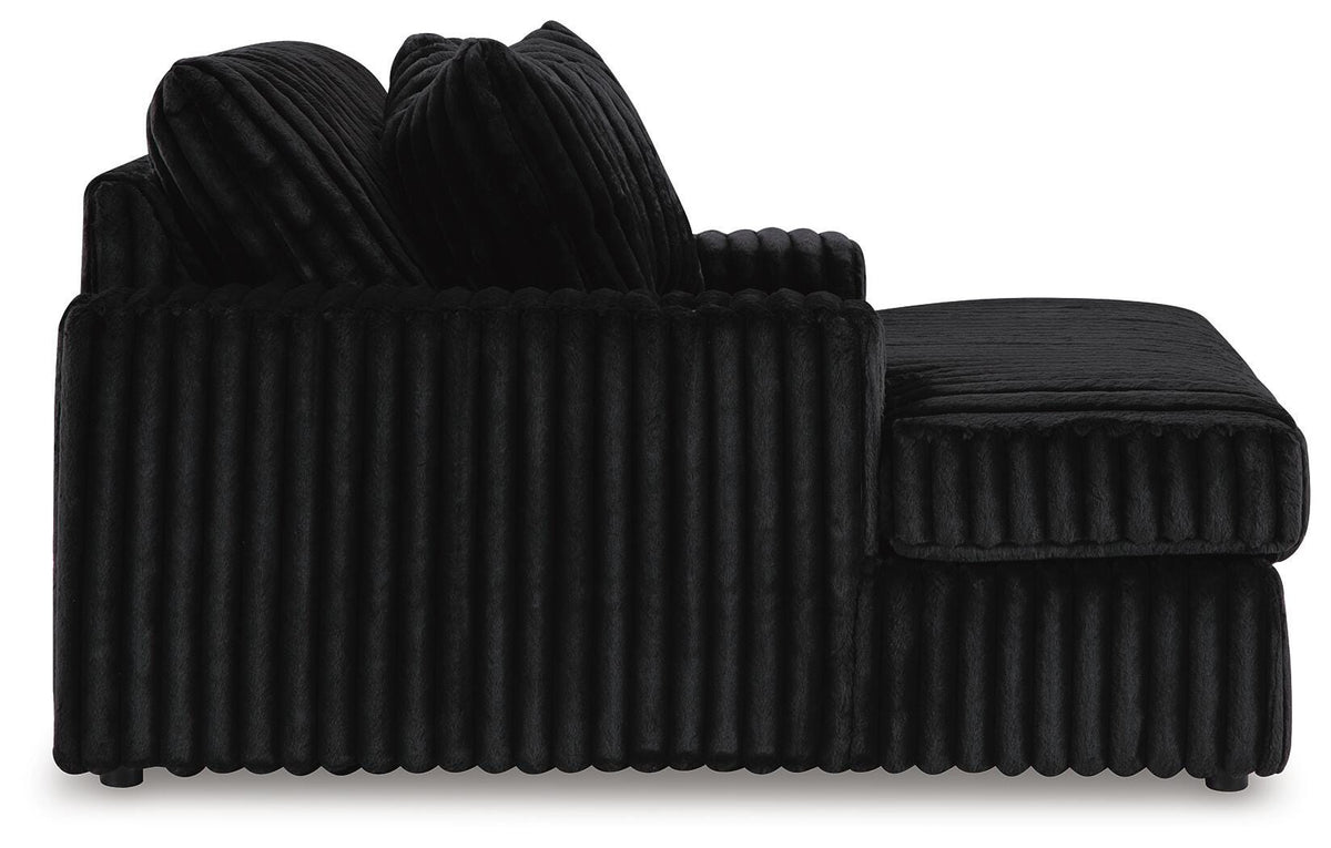 Midnight-Madness Oversized Chaise in Onyx, side view