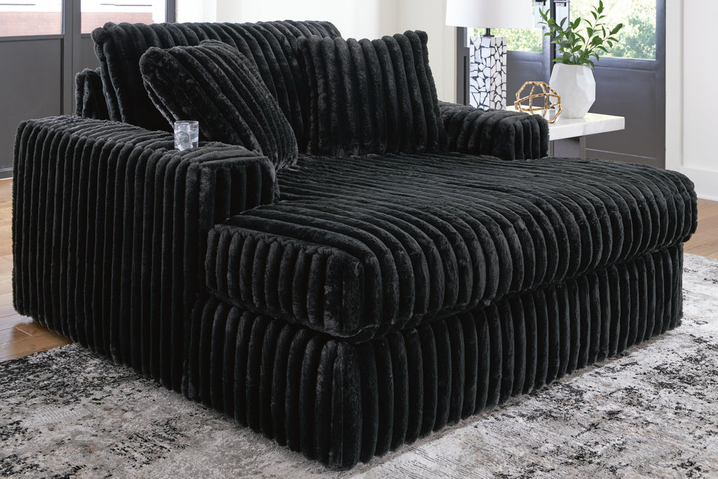 Midnight-Madness Oversized Chaise in Onyx, alternate view 3