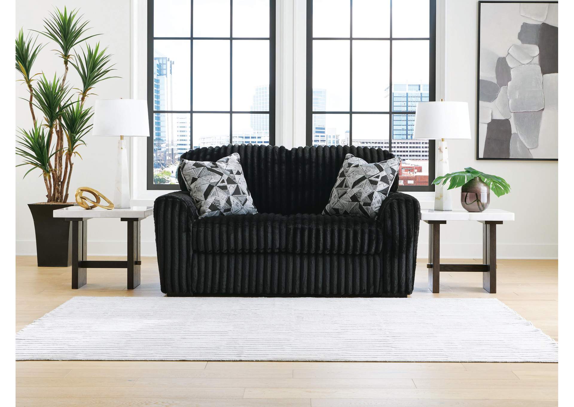 Midnight-Madness Sofa and Loveseat