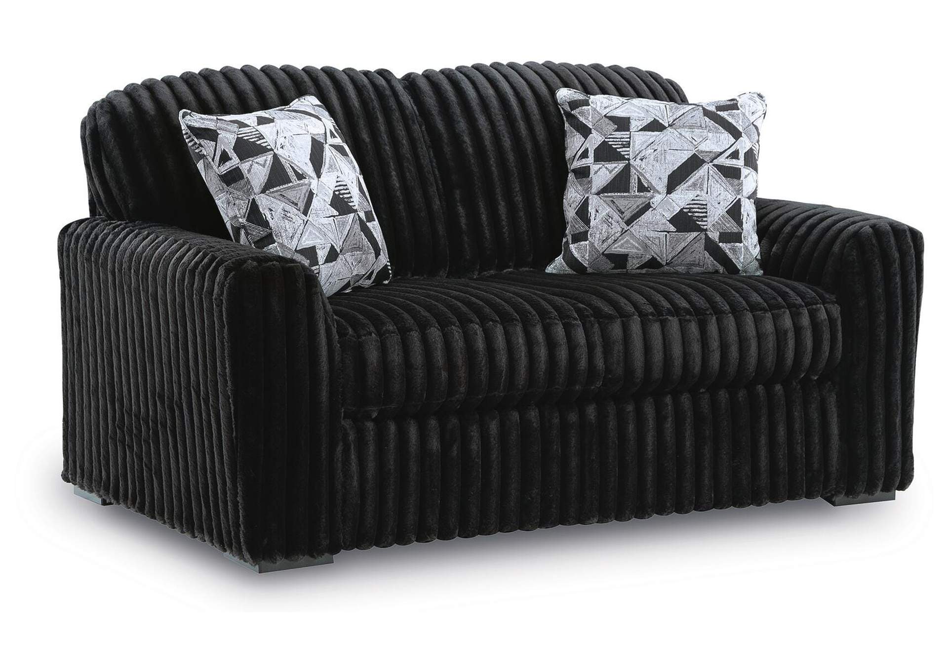 Midnight-Madness Sofa and Loveseat angled view