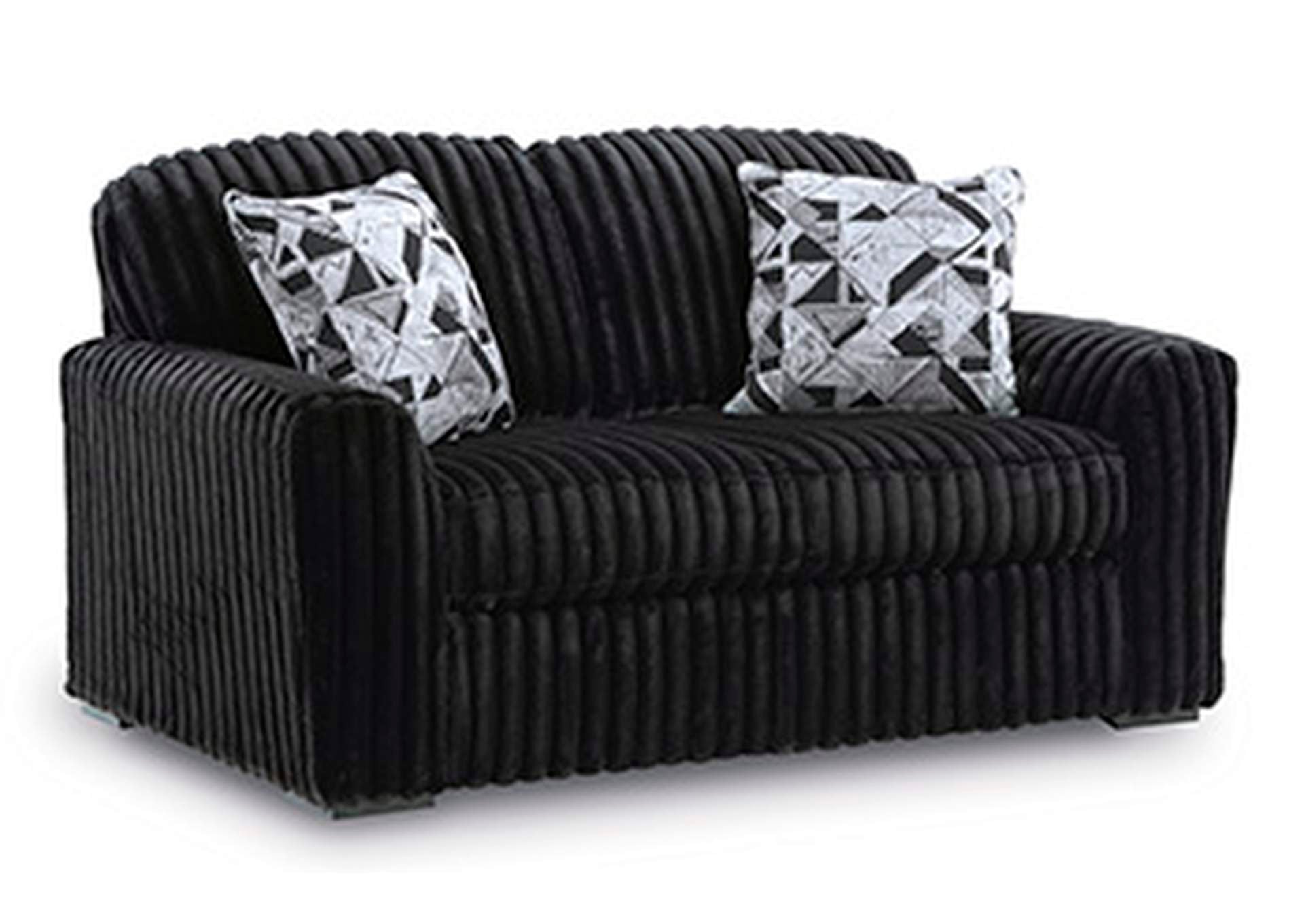 Midnight-Madness Sofa and Loveseat angled view