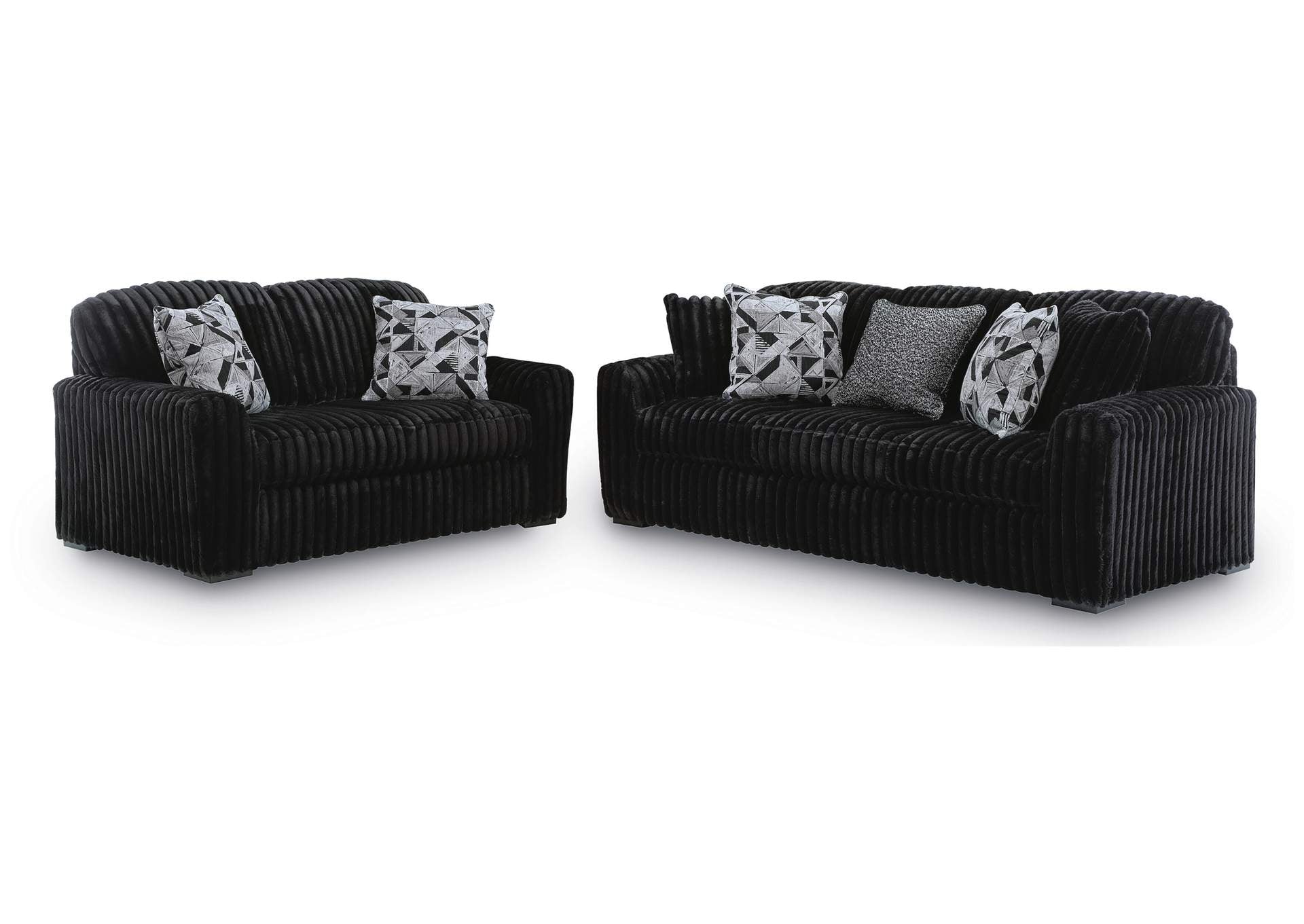 Midnight-Madness Sofa and Loveseat