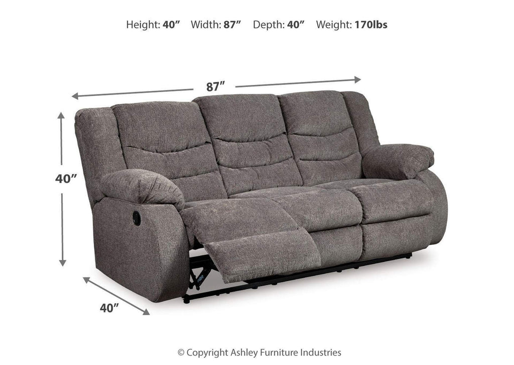 Tulen Reclining Sofa and Loveseat dimensions