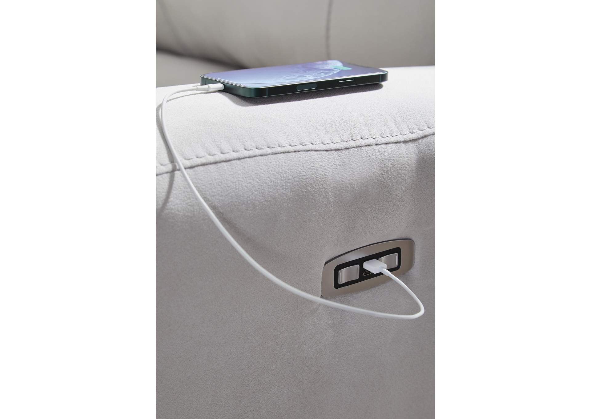 Social Pointe 2-Piece Reclining Loveseat detail