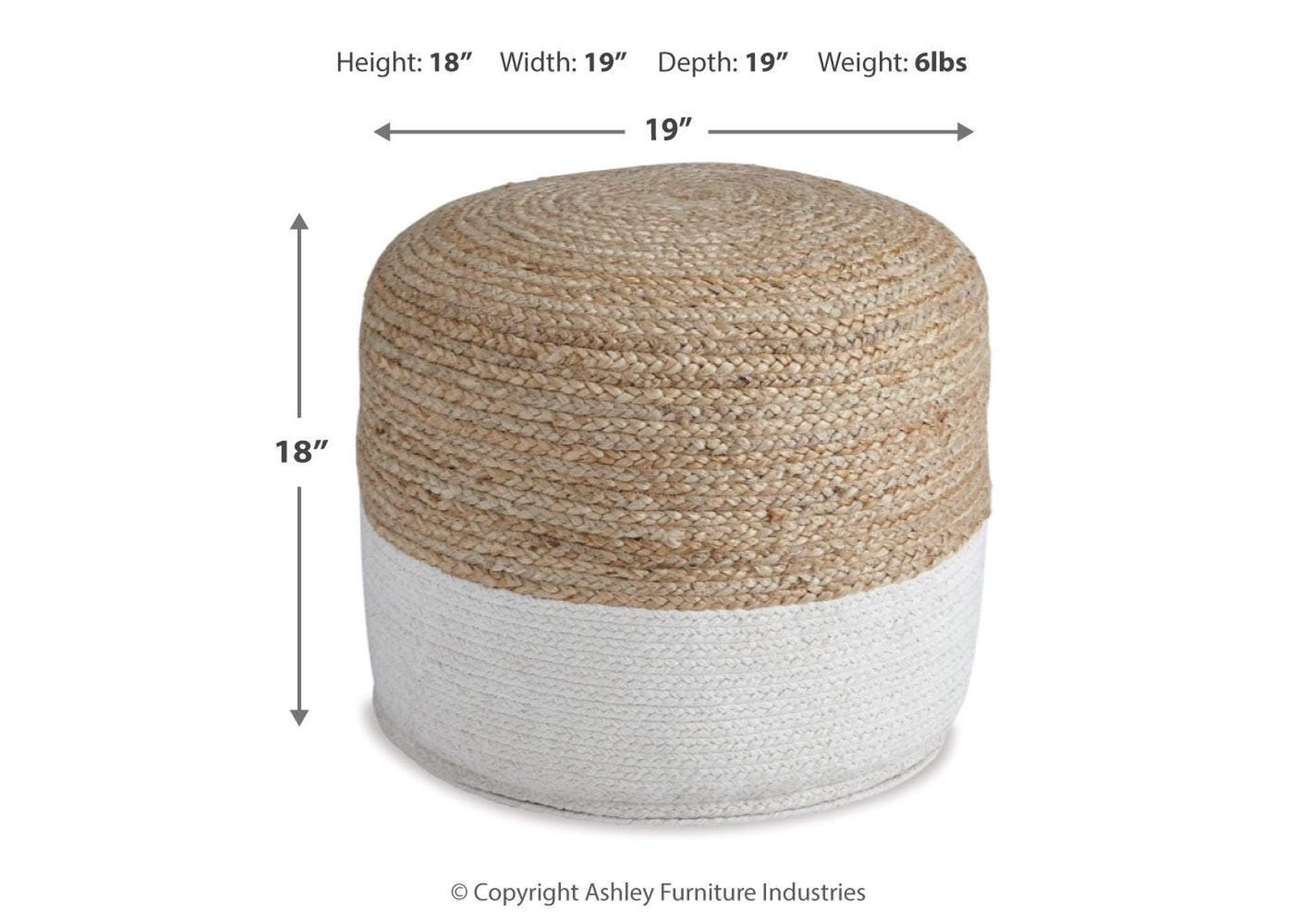 Sweed Valley Pouf dimensions