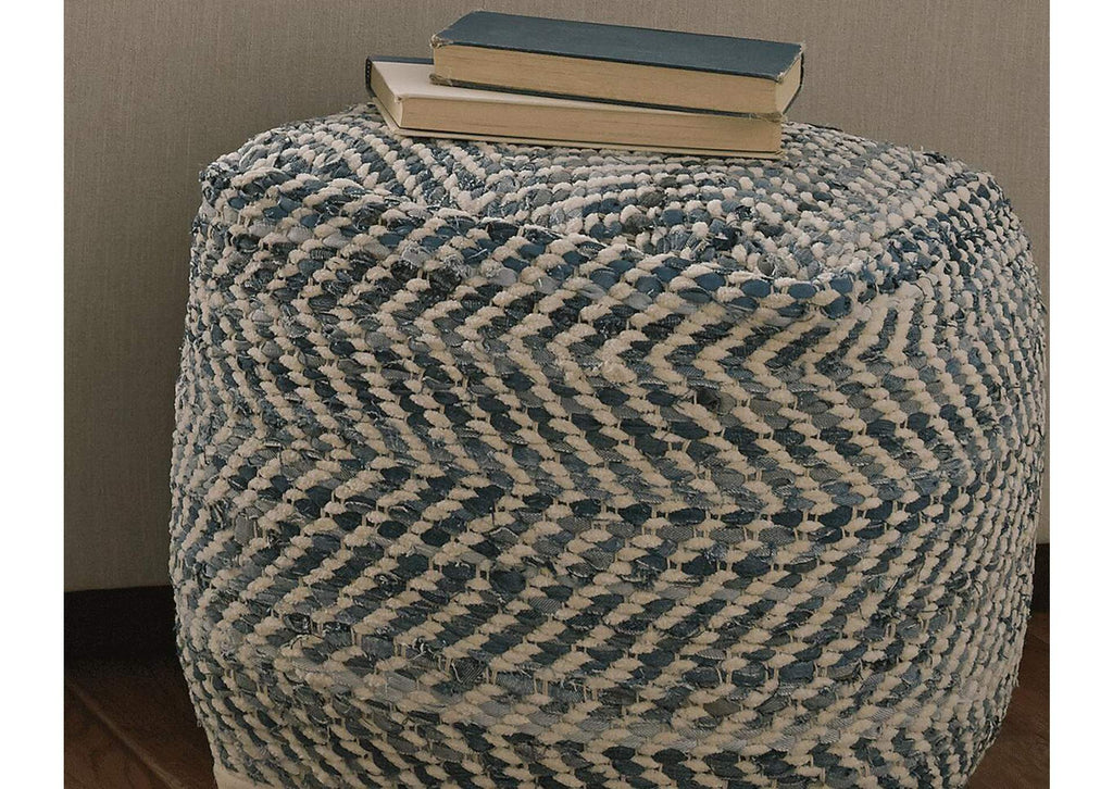Chevron Pouf room view