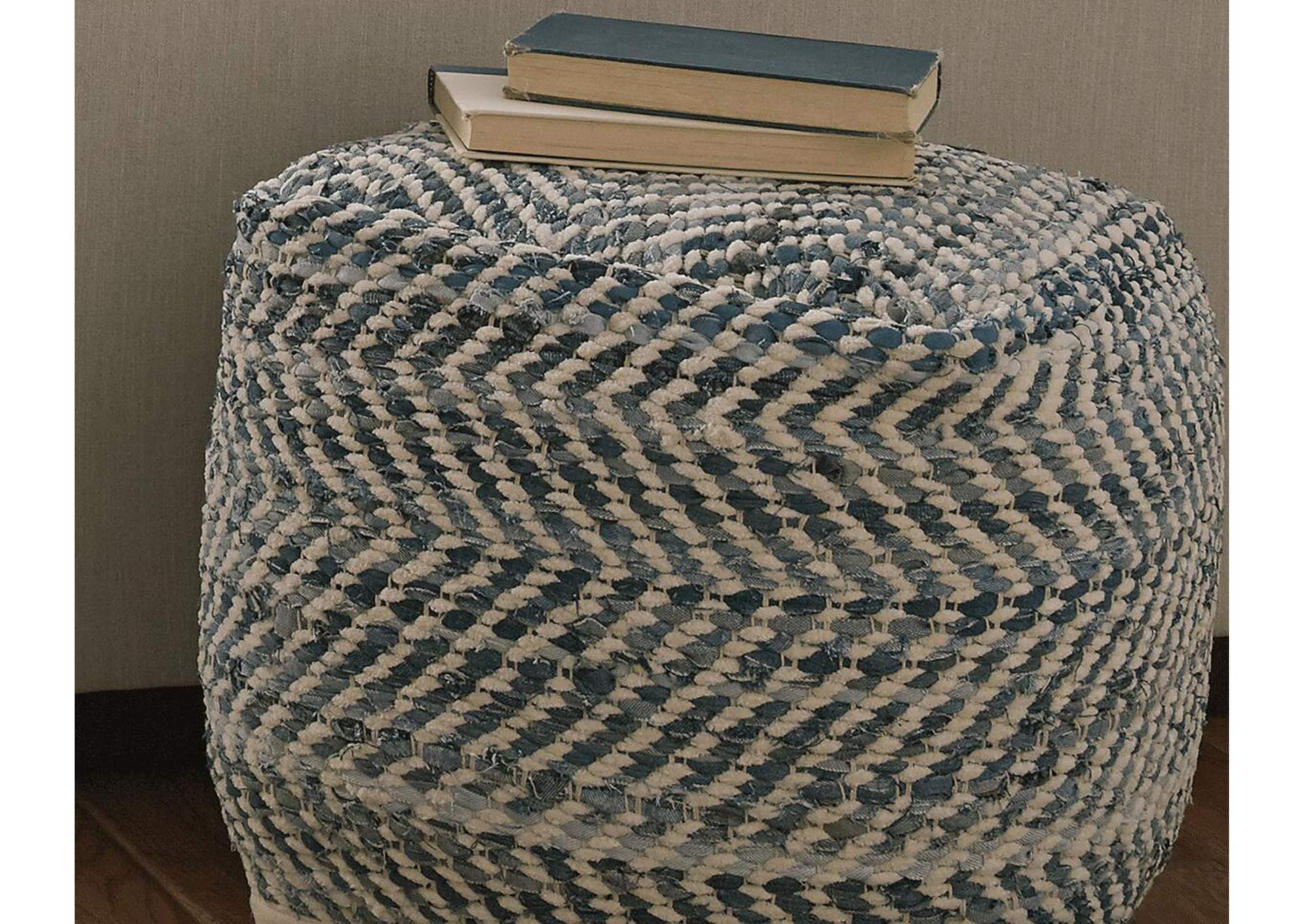 Chevron Pouf room view