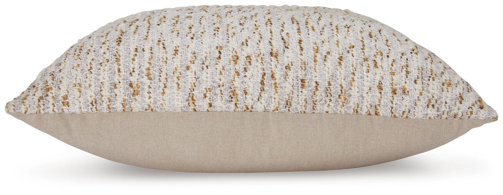 Abler Pillow in Ivory/Gray/Gold, side view
