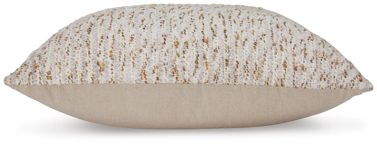 Abler Pillow in Ivory/Gray/Gold, side view