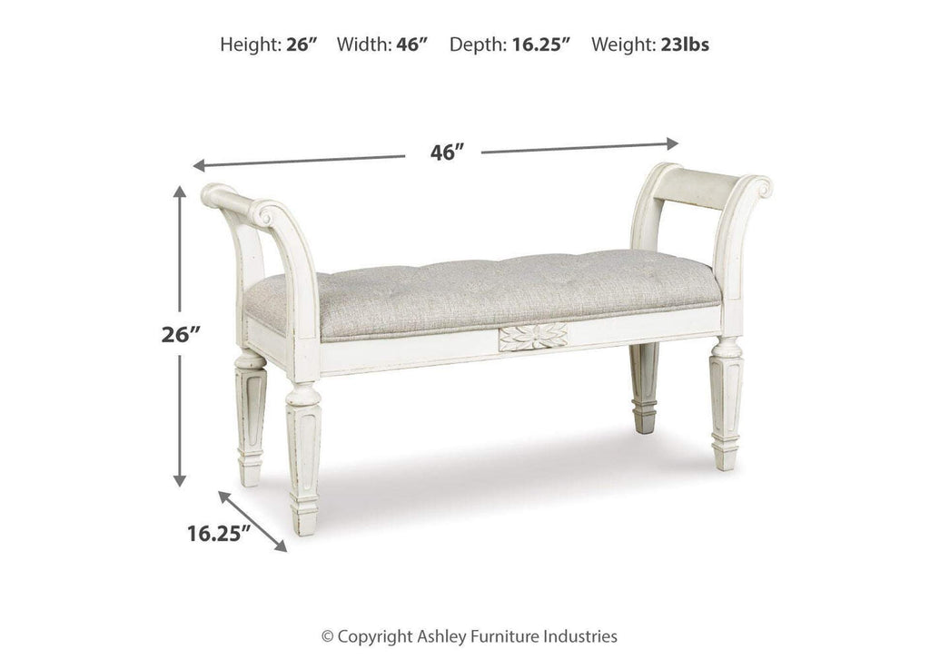 Realyn Accent Bench dimensions