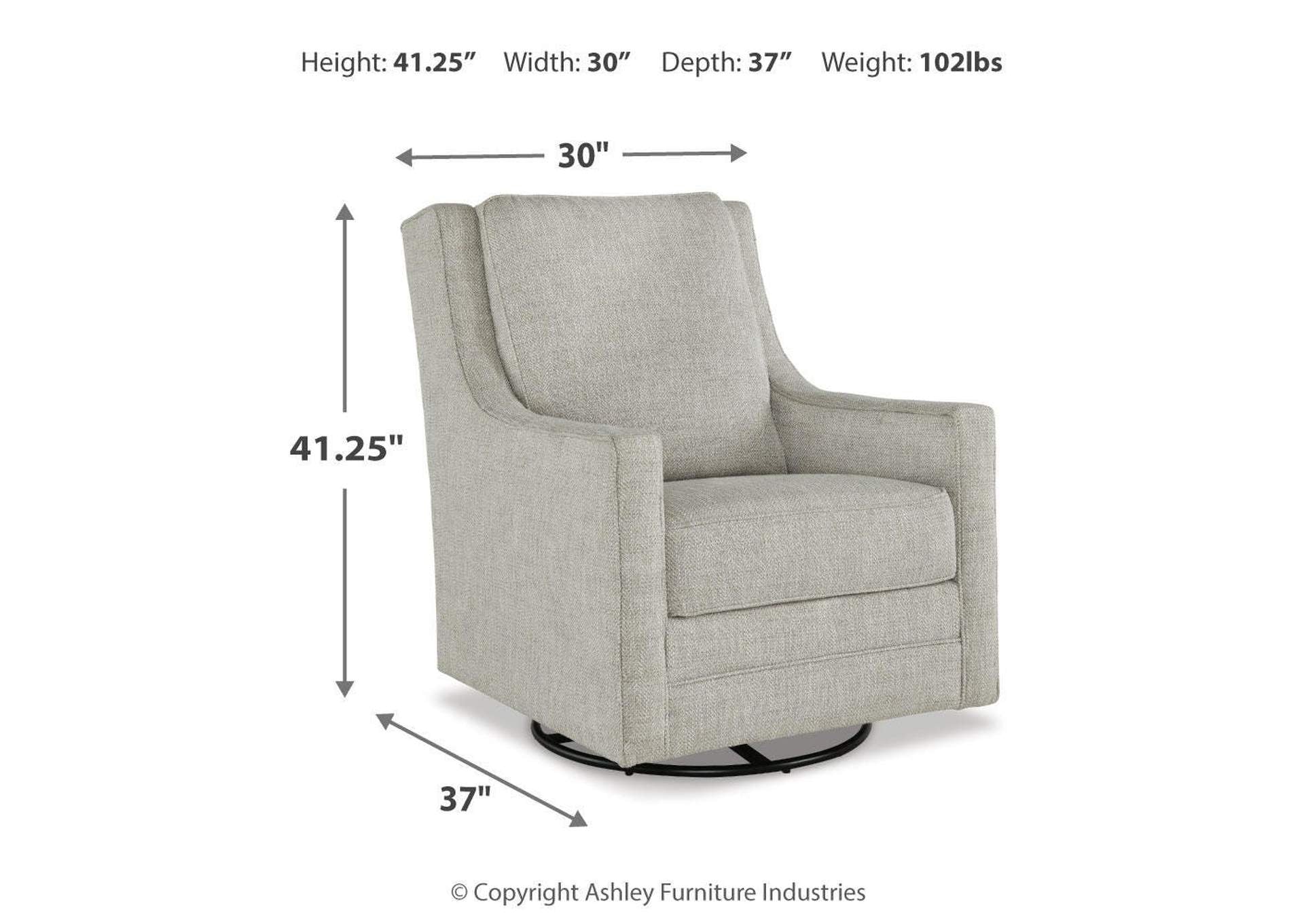 Kambria Swivel Glider Accent Chair dimensions
