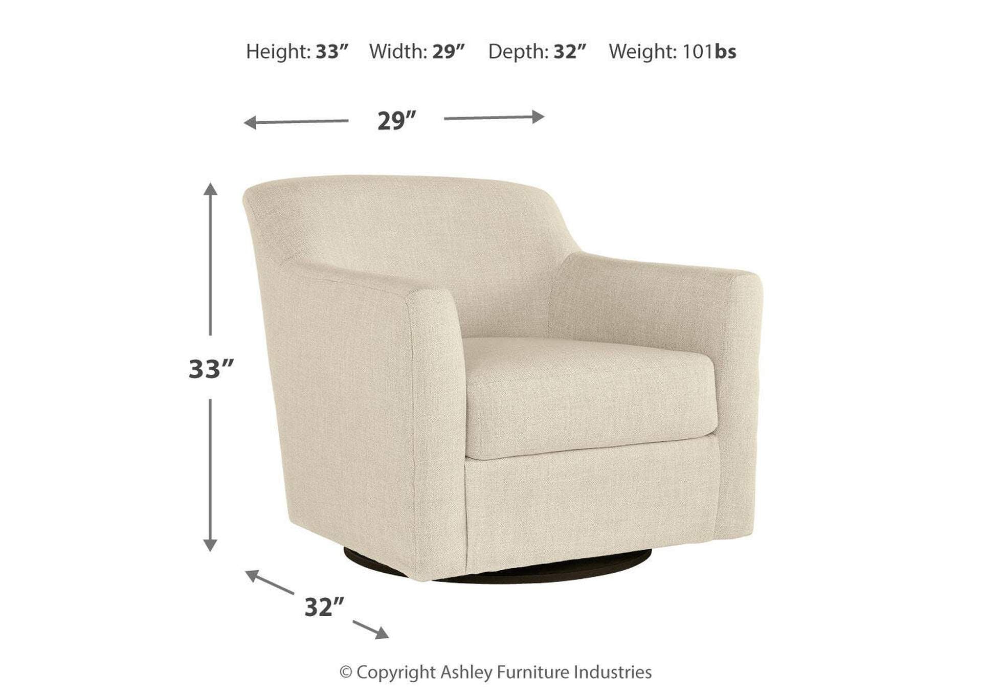 Bradney Swivel Accent Chair dimensions
