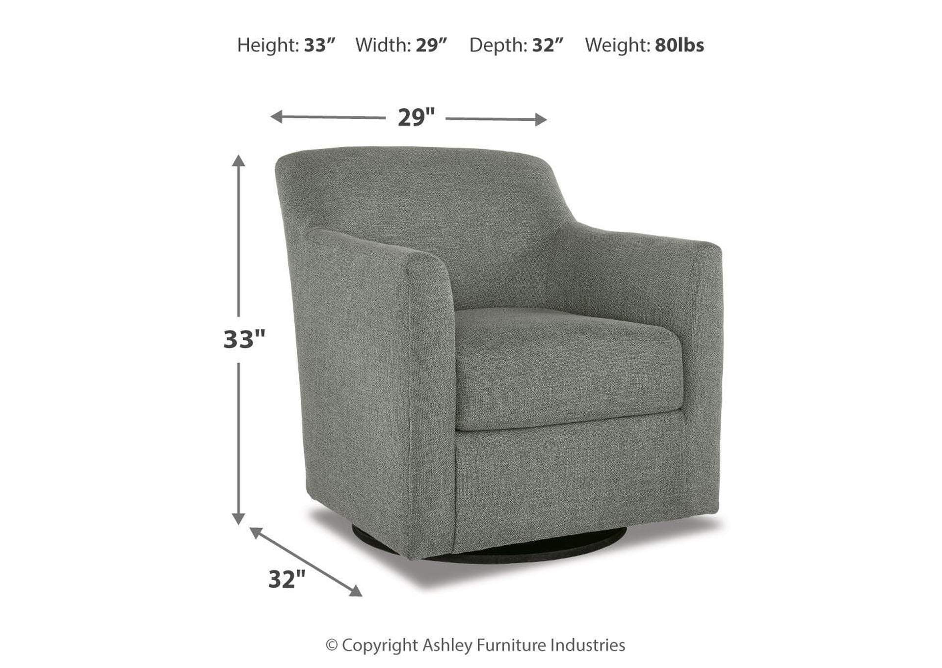 Bradney Swivel Accent Chair dimensions