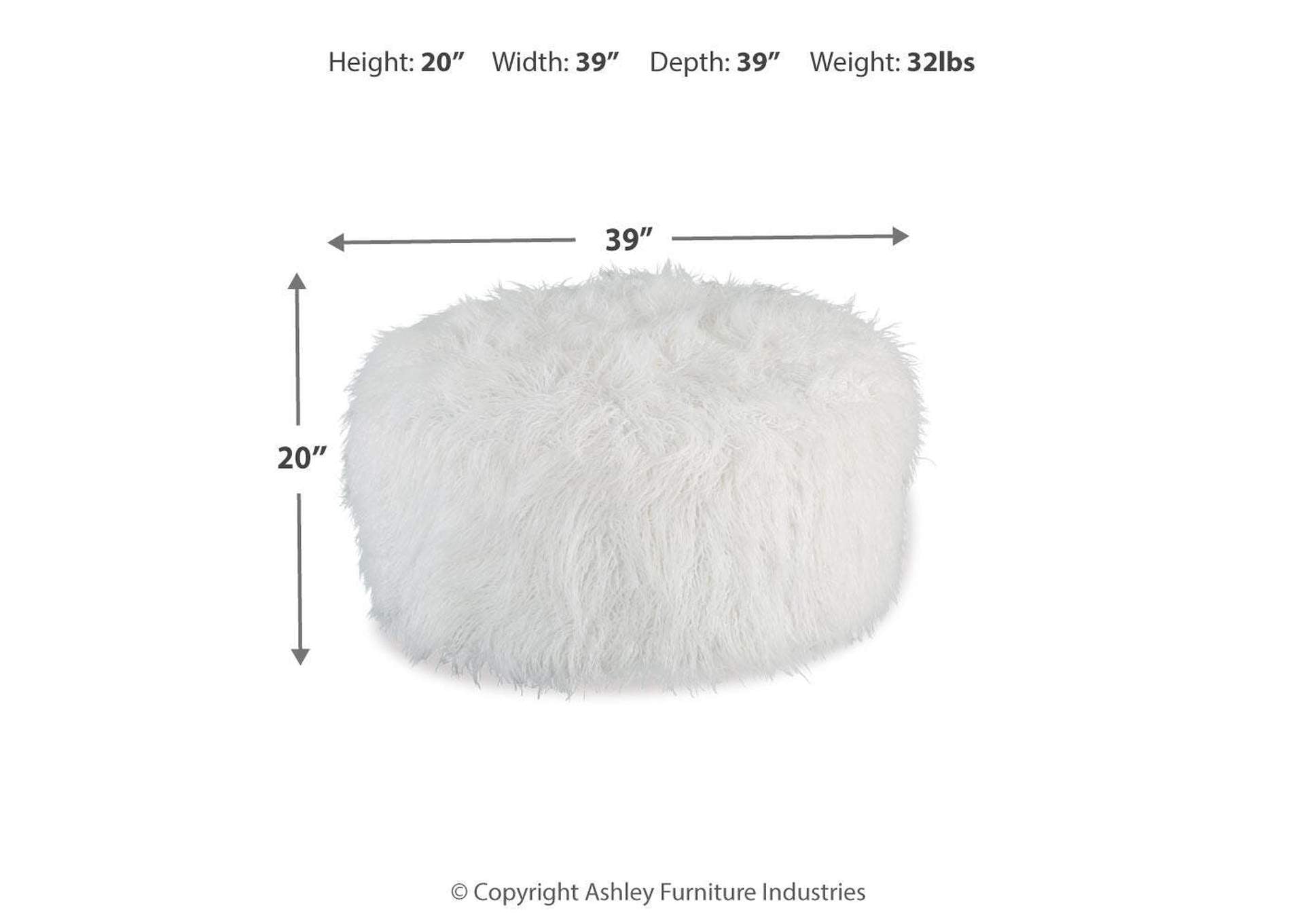 Galice Oversized Accent Ottoman dimensions