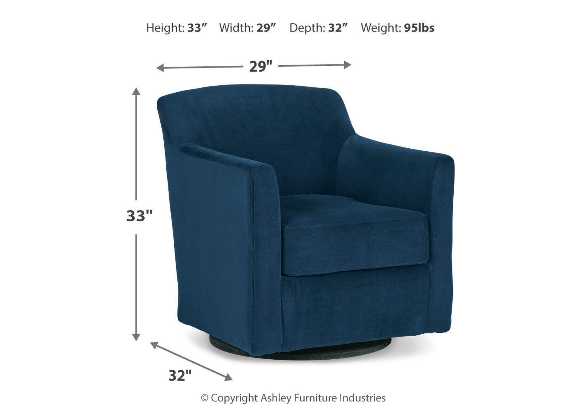 Bradney Swivel Accent Chair dimensions