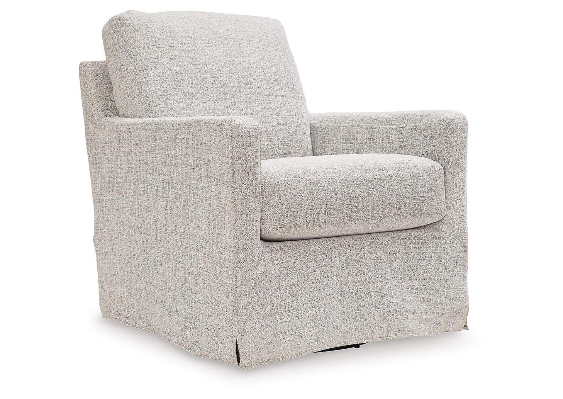 Nenana Next-Gen Nuvella Swivel Glider Accent Chair angled view