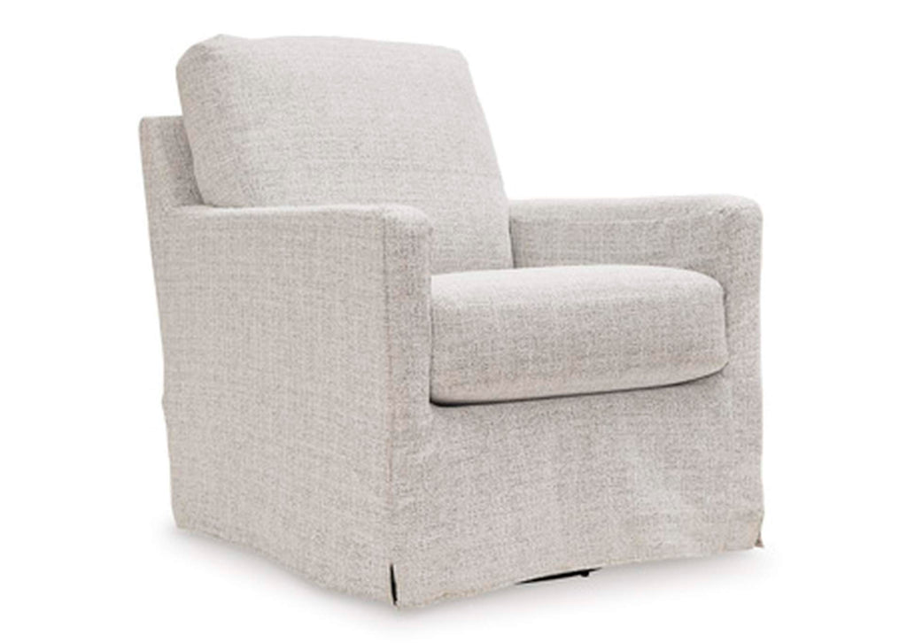 Nenana Next-Gen Nuvella Swivel Glider Accent Chair angled view