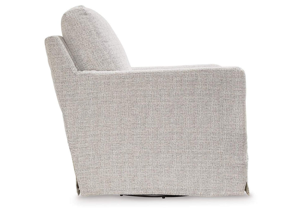 Nenana Next-Gen Nuvella Swivel Glider Accent Chair side view