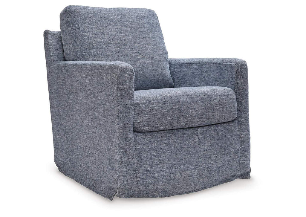 Nenana Next-Gen Nuvella Swivel Glider Accent Chair angled view