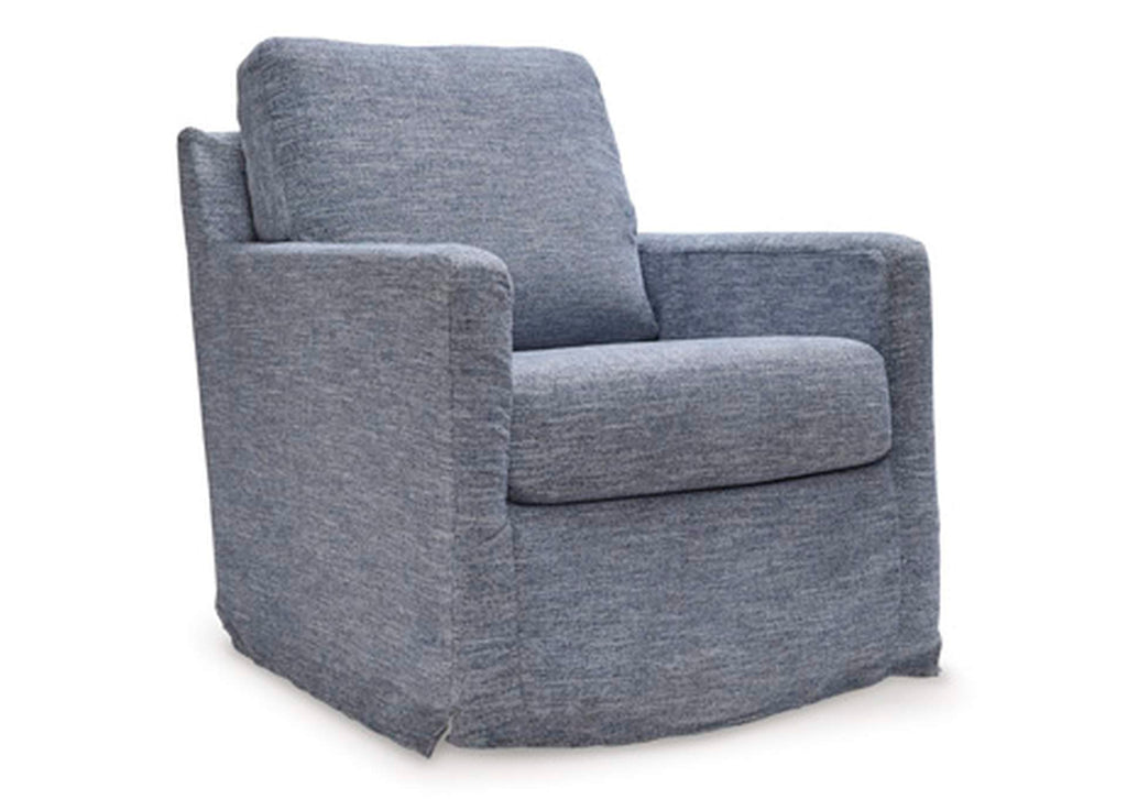 Nenana Next-Gen Nuvella Swivel Glider Accent Chair angled view