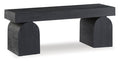 Holgrove Accent Bench in Black, angle view