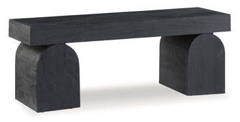 Holgrove Accent Bench in Black, angle view
