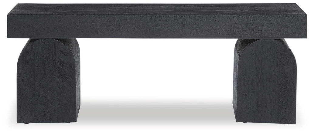 Holgrove Accent Bench in Black, front view