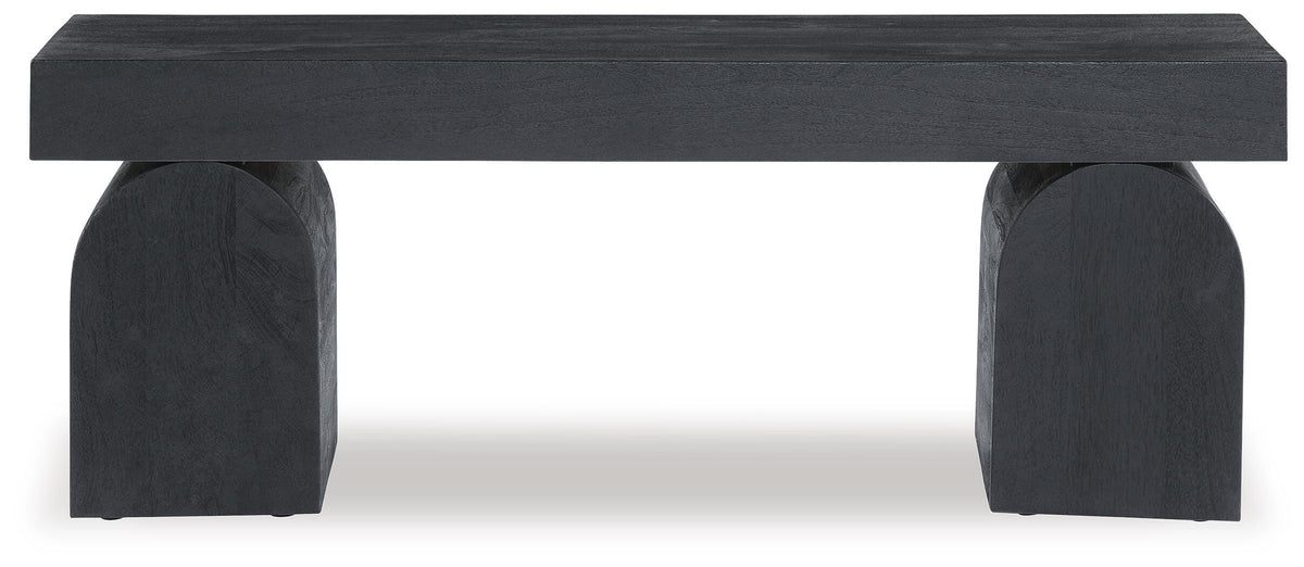 Holgrove Accent Bench in Black, front view