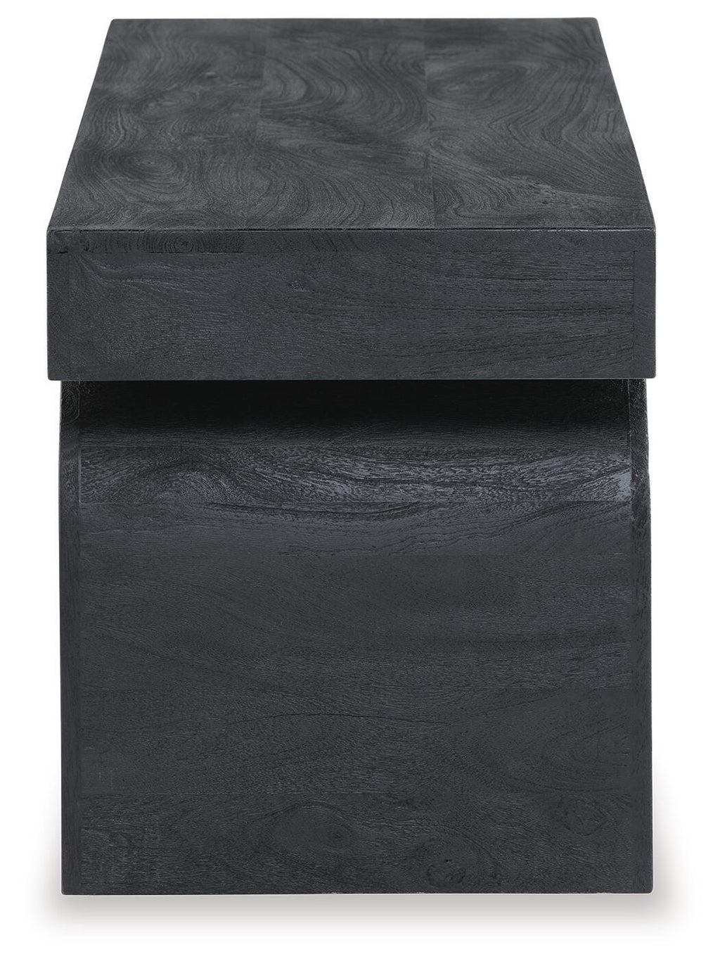 Holgrove Accent Bench in Black, side view