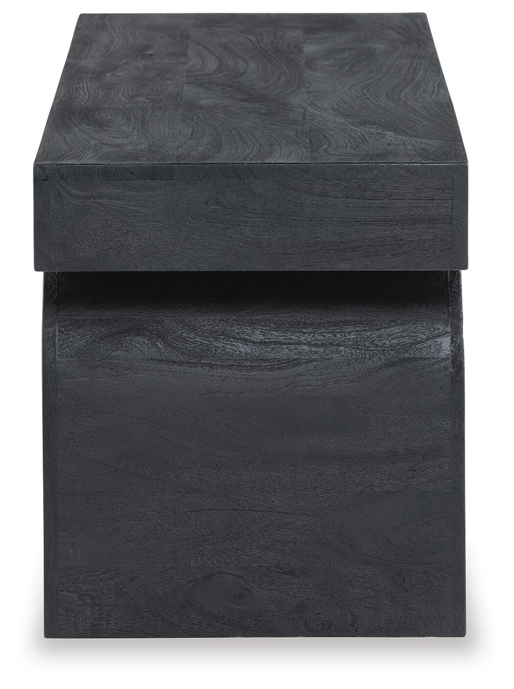 Holgrove Accent Bench in Black, side view