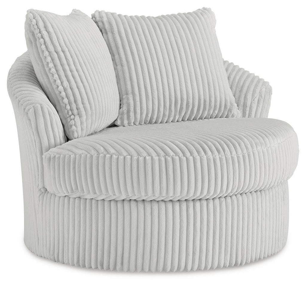 Gramwell Swivel Accent Chair in Alloy, angle view