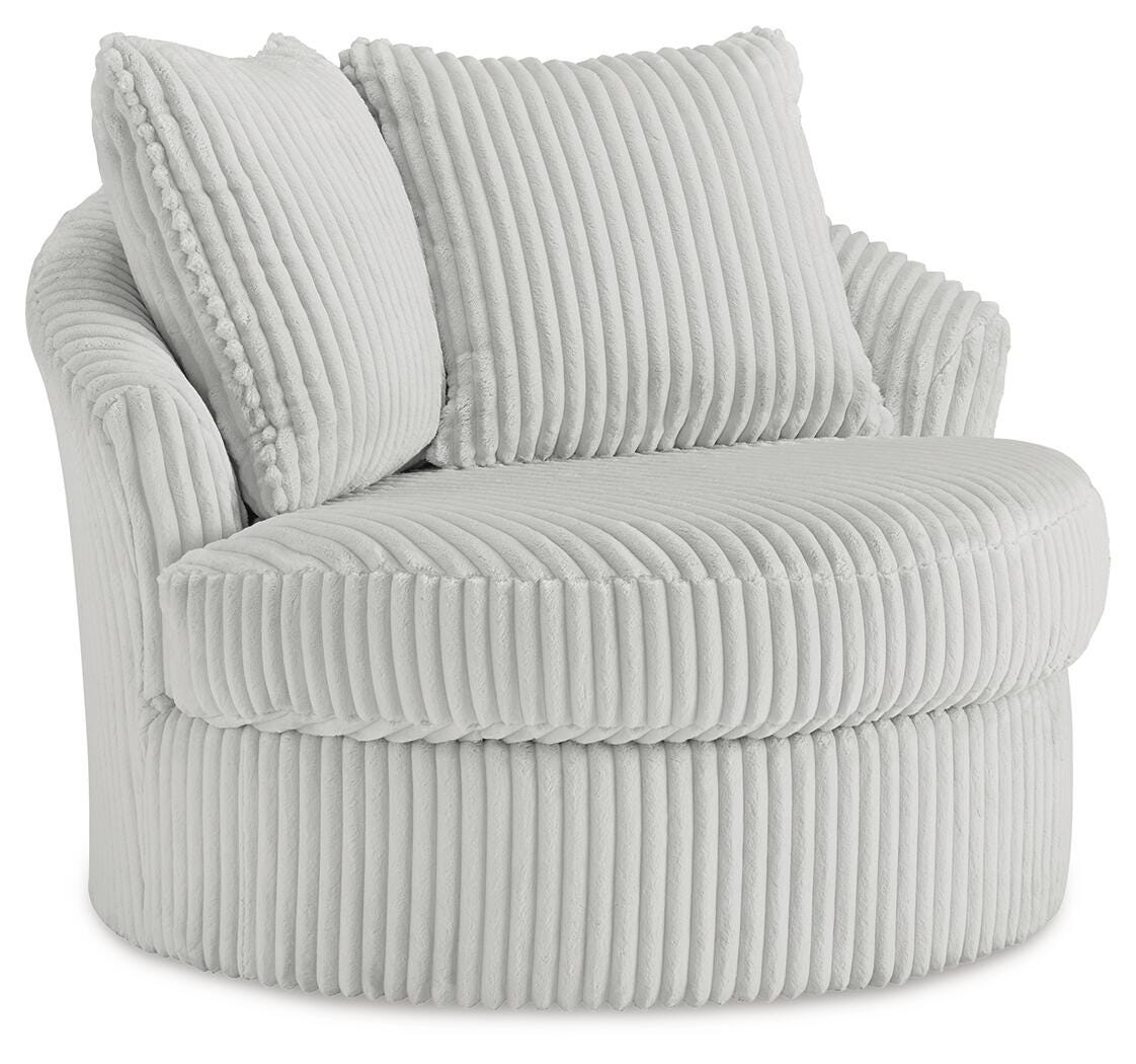 Gramwell Swivel Accent Chair in Alloy, angle view