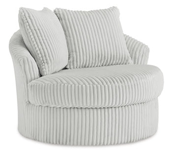 Gramwell Swivel Accent Chair in Alloy, angle view