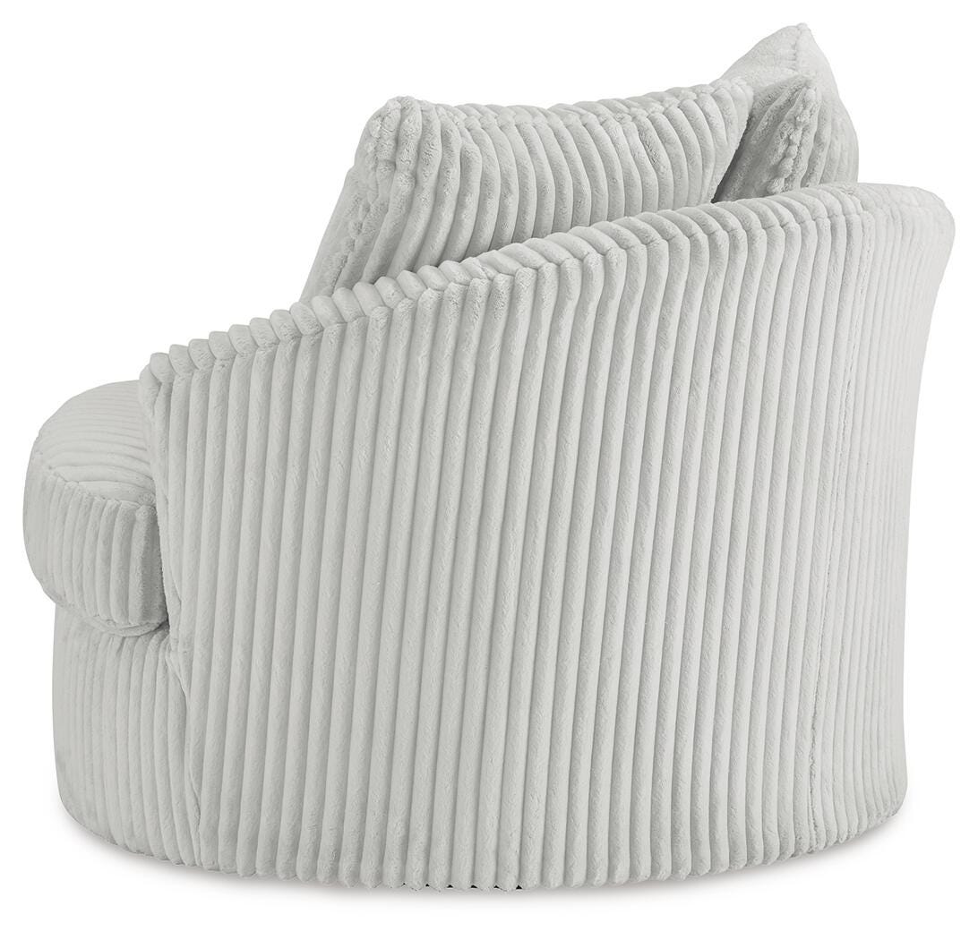 Gramwell Swivel Accent Chair in Alloy, back view