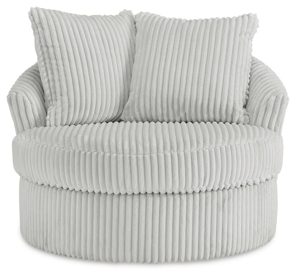 Gramwell Swivel Accent Chair in Alloy, front view
