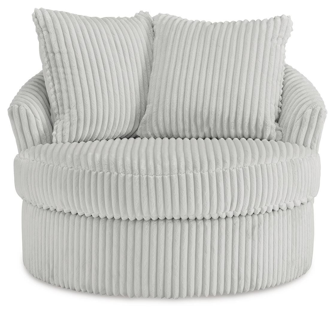 Gramwell Swivel Accent Chair in Alloy, front view